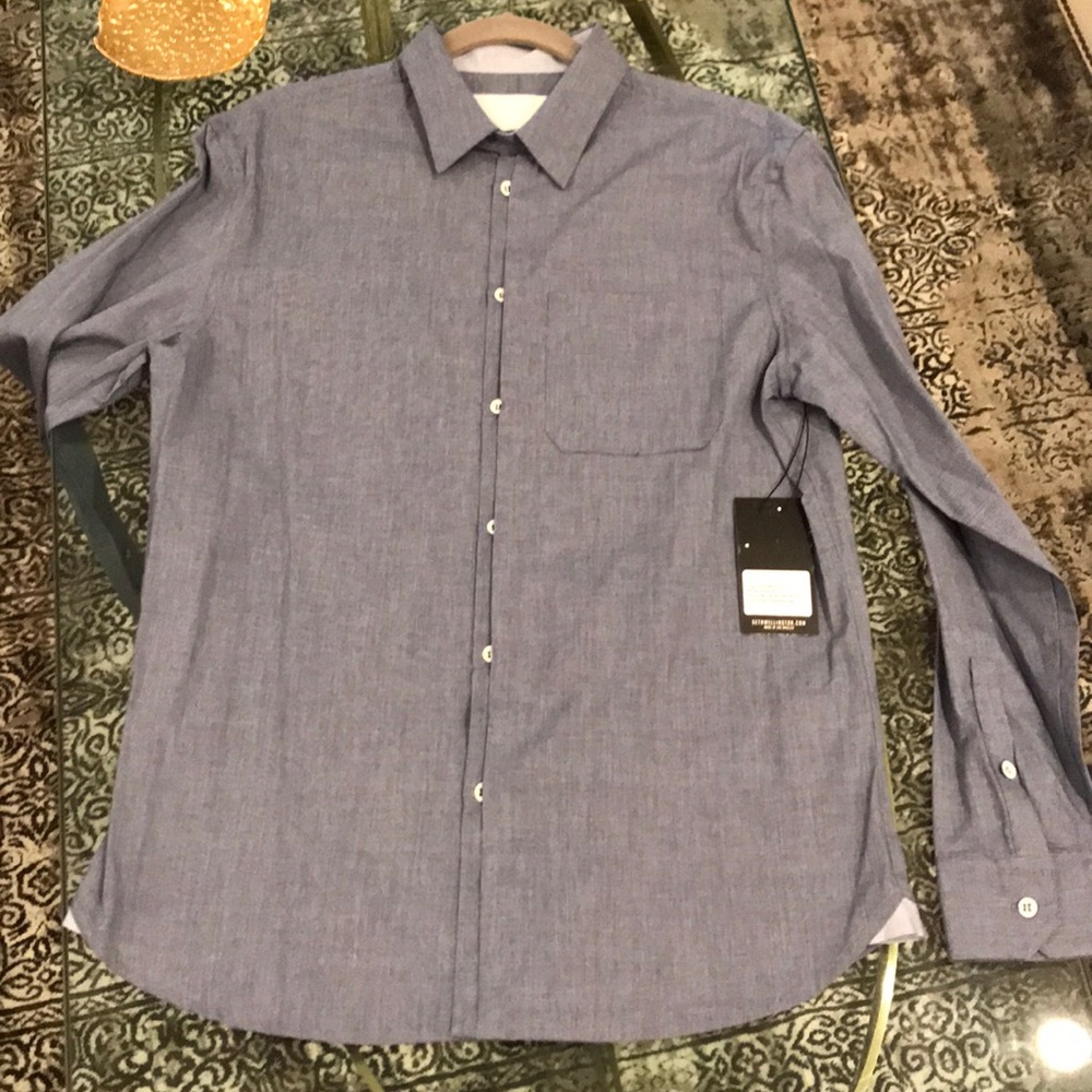 Men’s year round cotton shirt blue checkered